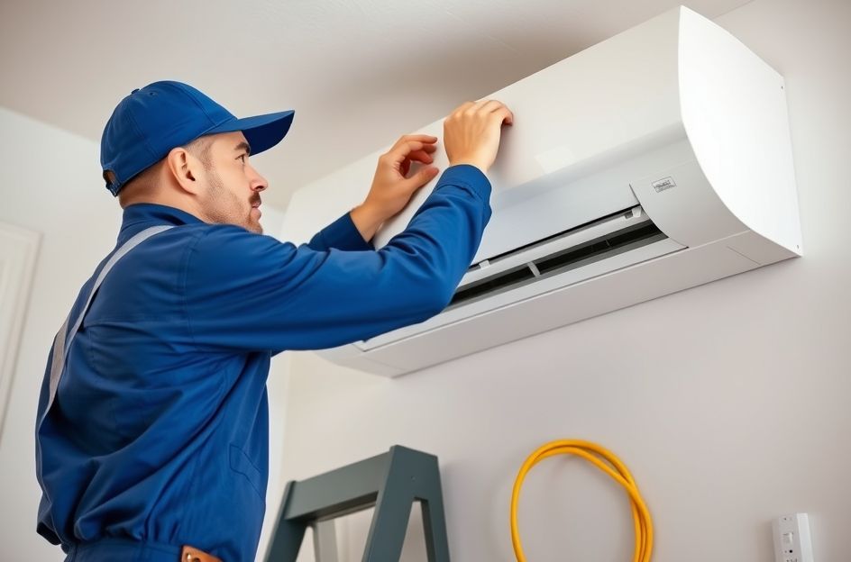 Professional HVAC technician working